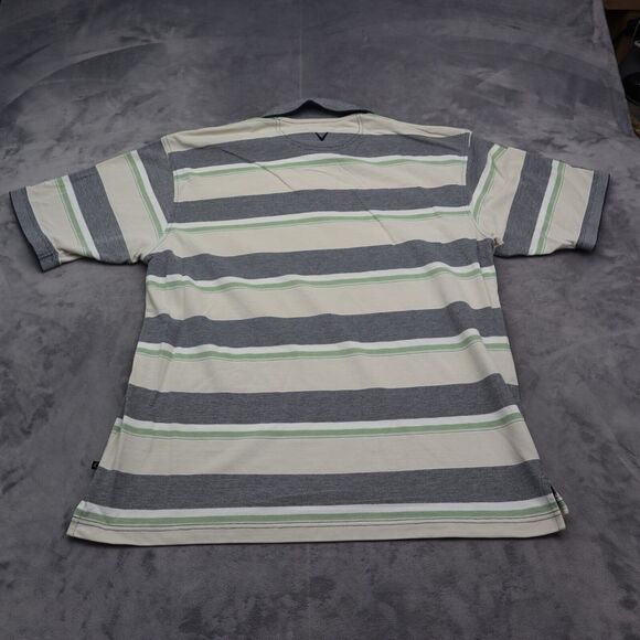 Callaway Shirt Mens L Gray Multicolor Striped Polo Sport Short Sleeve LOGO - Picture 15 of 16
